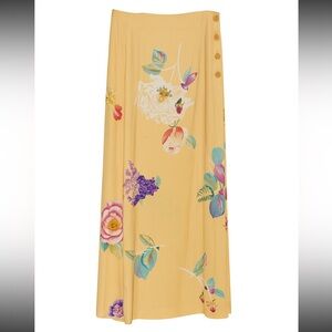 Floral Yellow Maxi Skirt